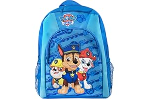 Paw Patrol Plecak | Chase Rubble Marshall plecak dla chłopców | Torba szkolna dla dzieci, NIEBIESKI, Rozmiar uniwersalny