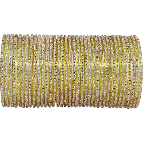 NMII Glass with Polka Dots & Glitter Stylish Fancy Bangles Set For Women & Girls | Glass Bangles | Traditional Women Bangles - Pack of 36 Bangle