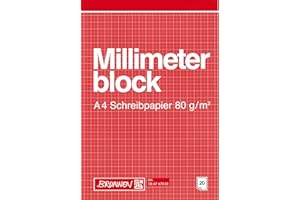 TEXTIMO Millimeterblock / Schreibpapier "BRUNNEN" 20 Blatt / Din A4 - 80 g (21 x 29,7 cm)