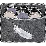 ONVAYA® ABS gastenpantoffels | veer grijs | set van 6 | anti-slip zool | slippers | vilten pantoffels | maat 36-45 gastenpant