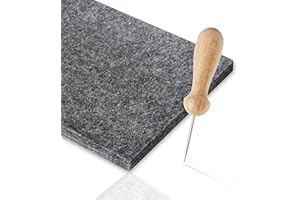 HOECMRHP Prickeln Prickelset (Prickelfilz, Nadel, Vorlagen) - Filzunterlage (20x15cm, 9 mm stark) und Prickelnadel für kleine Hände mit Holzgriff 7,8 cm, Prickel-Unterlage Set für Kinder & Erwachsene