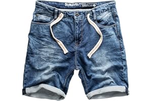 Sublevel Herren Sweat Shorts Kurze Hose Jeans Bermuda Denim Sweatpants Cargo Jogging Jeans Vintage Cargohose Used Look W29 - W42
