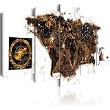 murando - Bilder Weltkarte 225x112 cm Vlies Leinwandbild 5 TLG Kunstdruck modern Wandbilder XXL Wanddekoration Design Wand Bi