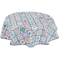 Tovaglia Rotonda 160 Cm In PVC - A Quadretti Rossi | Facile Da Pulire, Perfetta Per Esterni - Foto 10