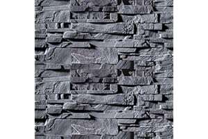 murando - Papier peint adhésif 10 m - papier peint 3D - Sticker mural - placage décoratif - revêtement mural - feuille décorative - adhésif mural -Pierre Gris f-B-0226-an-a