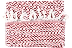 Tuiste Doppelte Tagesdecke Rot Dunklerot, Baumwolle, Couchüberwurf, Sofadecke, kuschelige TV-Decke, Couchdecke, Sesseldecke, Wendedecke, Bettüberwurf, Couch Überzug, Sommerdecke, 200x230 cm