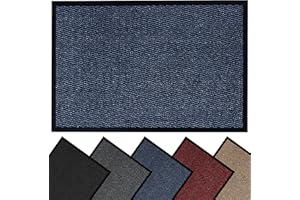 HOUSEGADS Door Mats Indoor And Outdoor Rugs - Anti-Slip Door Mat Carpet - Non Slip Outdoor Rubber Mat - Washable Indoor Floor Mats - Kitchen Mat Non Slip Rugs (Blue, 40 X 60)