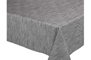 ‎BEAUTEX Georginias Grau Wachstuch Tischdecke abwischbar Garten Tischdecke RUND OVAL ECKIG, Größe wählbar (Eckig 140x100 cm)