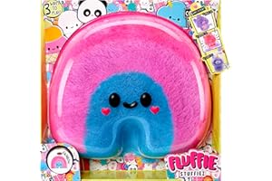 Fluffie Stuffiez Peluche coleccionable grande RAINBOW, sorpresa al abrir la caja con ASMR Fidget DIY Piel flexible, pelusa ultrasuave, para niños y niñas a partir de 4 años