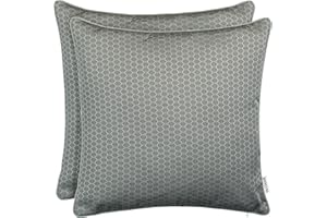 Brandsseller Cuscino decorativo da giardino, effetto nido d'ape, resistente allo sporco e all'acqua, con chiusura lampo, ca. 45 x 45 cm, confezione risparmio da 2 pezzi, colore: tortora