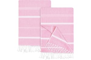 Utopia Towels 2er-Pack Hamamtuch Strandtuch Groß 100x180 cm Saunatuch aus 100% Baumwolle saugfähige und leichte türkische Strandtücher und Poolhandtücher (Rosa)