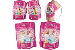 alles-meine.de GmbH 4 TLG. Kinder Set KNIESCHÜTZER 3 Prinzessinnen - ELLENBOGENSCHÜTZER Knieschoner - Schützer z.B. für Rollschuhe Inline Skates - Mädchen