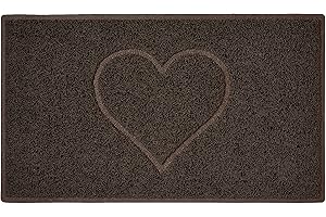 Nicoman Tłoczony kształt serca mata pod drzwi wejściowe zatrzymująca brud zmywalna wycieraczka barierowa wewnątrz lub na zewnątrz - (średnia, brązowa, 75 x 44 cm)