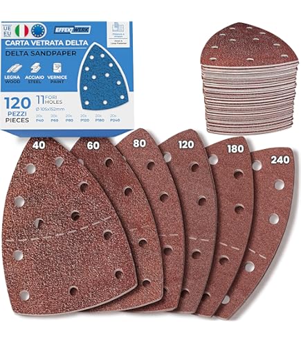 Mirka Basecut - Dischi Abrasivi Con Gancio E Anello Da 150 Mm, 150 Mm, Confezione Da 100 Dischi Abrasivi In Carta Vetrata P240 Per Rifinitura, Sistema Di Estrazione Della Polvere Sottovuoto A - Foto 4