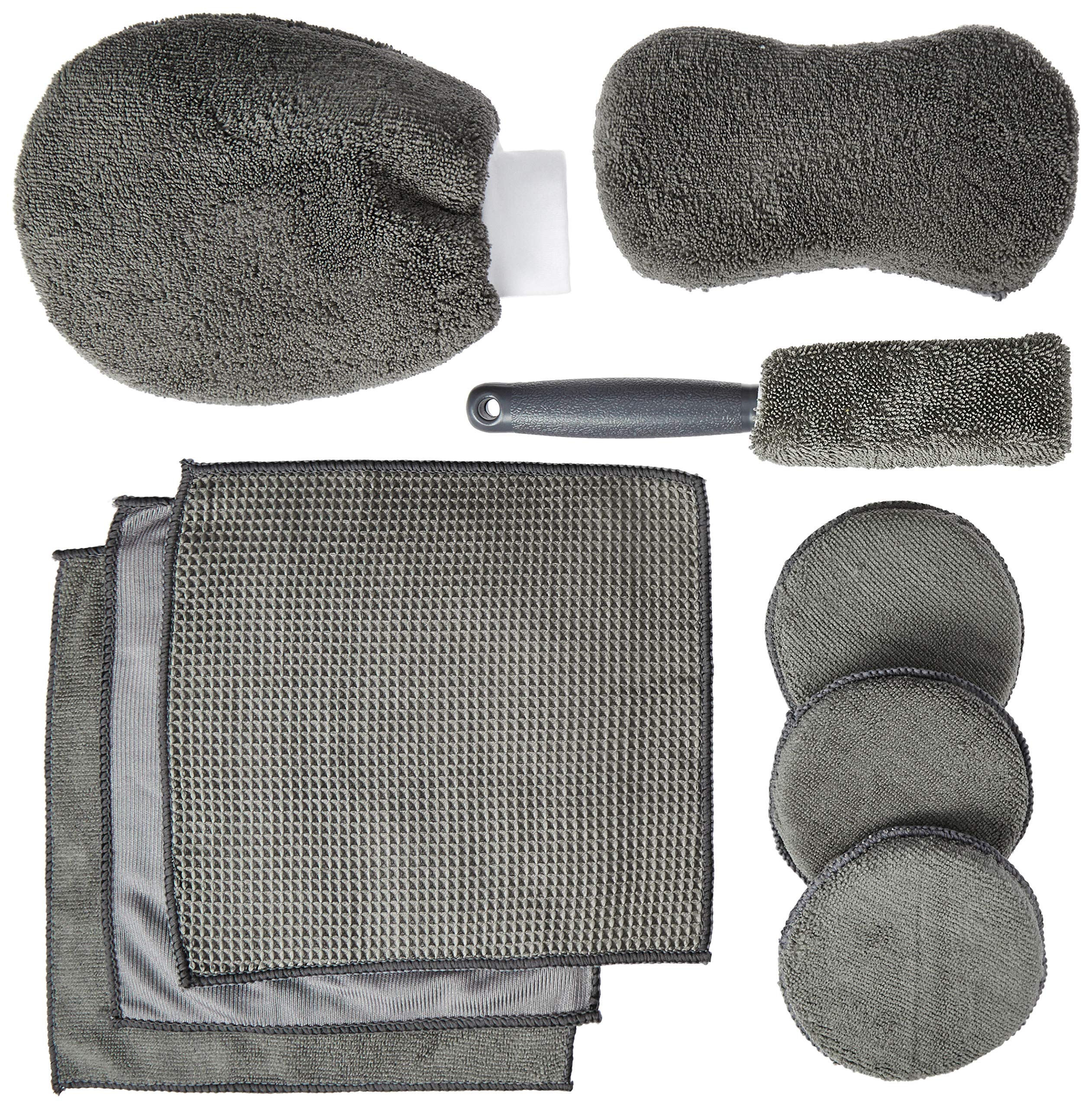 Amazon Brand - Solimo Car Cleaning Kit (Set of 9, Grey) - Image 3