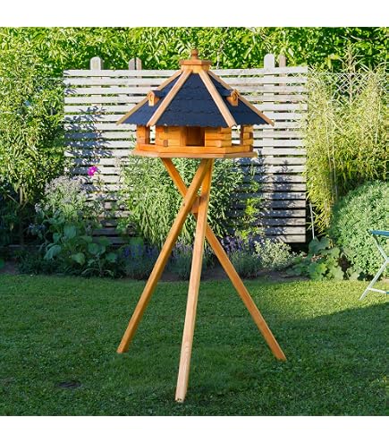XXL Vogelhäuschen Mit Bitumendach & Ständer – Großes Futterhaus Für Garten & Terrasse