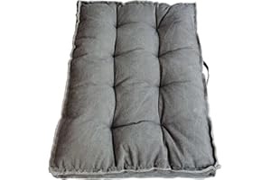 MOLYNNCHIC Floor Pillow Meditation cushion, Tufted Seat Cushions Reading Nook Cushion Large Floor Pillows Seating for Adults/Kids, Thick Floor Cushion Sitting Pillow for Living Room Balcony outdoor（grey）