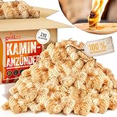 grillas® Kaminanzünder 3 kg (ca. 240 Stück) aus Bio Holzwolle & Wachs | Grillanzünder Anzünder Kohleanzünder Ökologisch | Wac