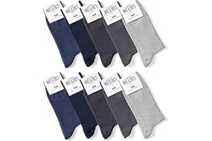 MAT AND VIC'S Mat & Vic’s Calcetines Clásicos de Vestir para Hombre y Mujer, Algodón, Certificado Oeko-Tex 100, cómodos, negro o multicolora (5 o 10 pares)