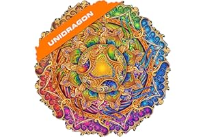 UNIDRAGON Rompecabezas Originales de Madera - Mandala Abundancia Inagotable, 700 Piezas, Tamaño Grande 45 x 45 cm, Bonito Paquete de Regalo, Forma Única, Mejor Regalo para Adultos y Niños