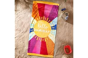 Catherine Lansfield Hello Summer Strandtuch, Baumwolle, 76 x 160 cm, Mehrfarbig