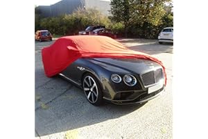 ICOVER DELUXE Indoor Car Cover Super Soft breathable 160gsm Elastic Fabric (Red, Large)