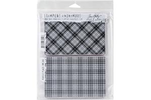 STAMPERS ANONYMOUS Cling RBBR Stamp Set PFCT Plaid