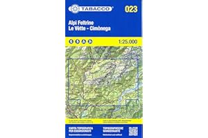 Alpi Feltrine. Le Vètte. Cimònega. Carta topografica in scala 1:25.000, antistrappo, impermeabile, fotodegradabile. Ediz. italiana, inglese, francese e tedesca: Tabacco Wanderkarte 1:25000: 23