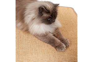 CARPIDO Kratzmatte für Katzen - Fußmatte Sisal Kratzteppich - natürliche Sisalmatte robust - Vorleger aus 100% Sisal - Katzenkratzmatte beige 80 x 100 cm