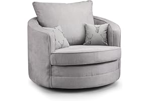 Honeypot - Verona Grey Fabric Corner Sofa - 3 Seater - 2 Seater - Armchair - Footstool (Swivel Chair, Grey)