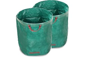 WUNDERGARDEN Set di Sacchi da Giardinaggio – 2 pz. 500 Litri – Rifiuti del Giardino, Foglie, Compost – Sacchi Rotondi, Autoportanti e Ripiegabili