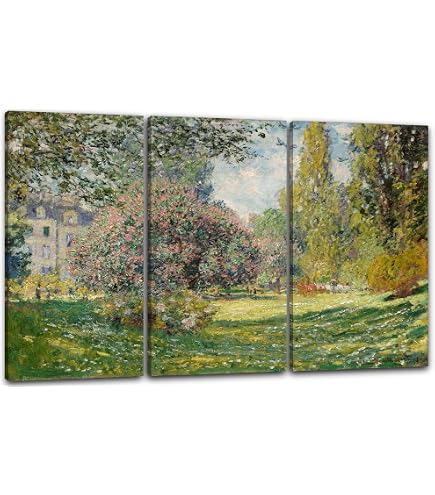 Toile Décorative Claude Monet "Jardin De Giverny" - 76,2 X 50,8 Cm, Cadre Pin 18 Mm, Prête à Accrocher