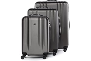 FERGÉ Koffer Kofferset Hartschale 3-teilig Marseille Trolley-Set - Handgepäck 55 cm, L und XL 3er Hartschalenkoffer Roll-Koffer 4 Rollen 100% ABS