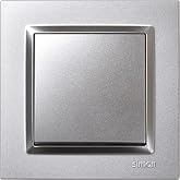 SIMON 10 SWITCH WALL SWITCH ALUMINIUM 230V INTERIOR EASY INSTALL | Easy to install interior wall switch with frame, lid and m
