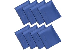 Wisdompro; 8-Pack Microfiber Cleaning Cloth for Camera Lens, Glass, Lenses, Phone, iPhone, iPad, Tablet, Laptop, LCD TV, Computer Screen, Monitor and Other Delicate Surface - Blue (6 x 7 Inches)