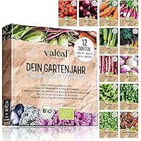 valeaf BIO Gartenjahr Samen Set I Gemüsesamen das ganze Jahr I 12 Monate Samen Gemüse I Gemüsesamen Set für Hochbeet…