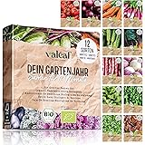 valeaf BIO Gartenjahr Samen Set I Gemüsesamen das ganze Jahr I 12 Monate Samen Gemüse I Gemüsesamen Set für Hochbeet, Balkon 