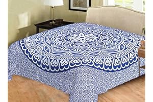 DH DREAMER HOME – Tapiz Estilo Mandala 220x240 cm – Pareo Decorativo de Algodón y Poliéster - Ideal para Picnic o Uso Multiusos