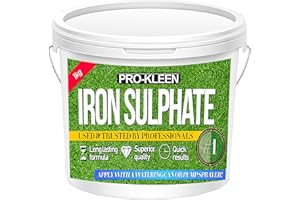 Pro-Kleen Iron Sulphate 1 KG PREMIUM Ferrous (Makes up to 1000L When Diluted & Covers up to 1000m2) Pure Lawn Tonic- Lawn Conditioner and Turf Hardener. Damp Grade Soluble in Water