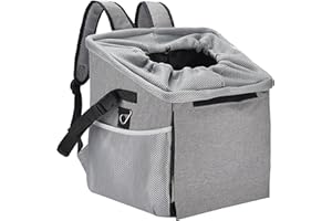 DDOXX Hundefahrradkorb - Fahrradkorb Vorne für kleine Haustiere, Fahrradkorb Hund, Transporttasche Hund und Katze - 37 x 37 x 28CM - Grau