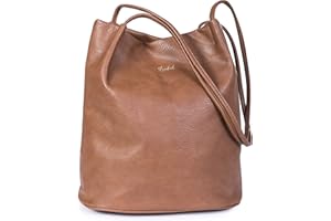 Mabel London - Borsa a tracolla da donna, in morbida pelle vegana, modello Hobo Bucket