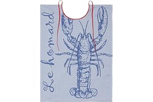 Coucke Bavoir Homard Coton Bleu 43 x 60 x 0,3 cm