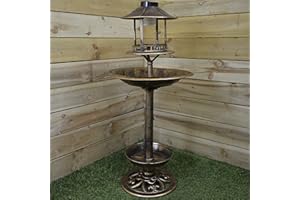 NATURES MARKET Kingfisher Hôtel Oiseaux À Énergie Solaire Effet cuivre Bronze