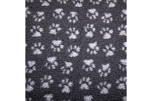 MerryMaple Veterinary Bedding ® Paws Vet Pet Bed Pro Non Slip Rubber Backing Machine Wash - 20 Colours, Various Sizes (Charcoal Grey with Grey Paws, 152cm x 100cm (60" x 40"))
