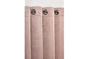 Emma Barclay – 3D Embossed Blackout Curtains for Bedroom Living Room Thermal Insulated Woven Eyelet Blackout Curtains With Reflective Reverse Weave Ambiance Collection (46” x 72” Inch)(Blush Pink)