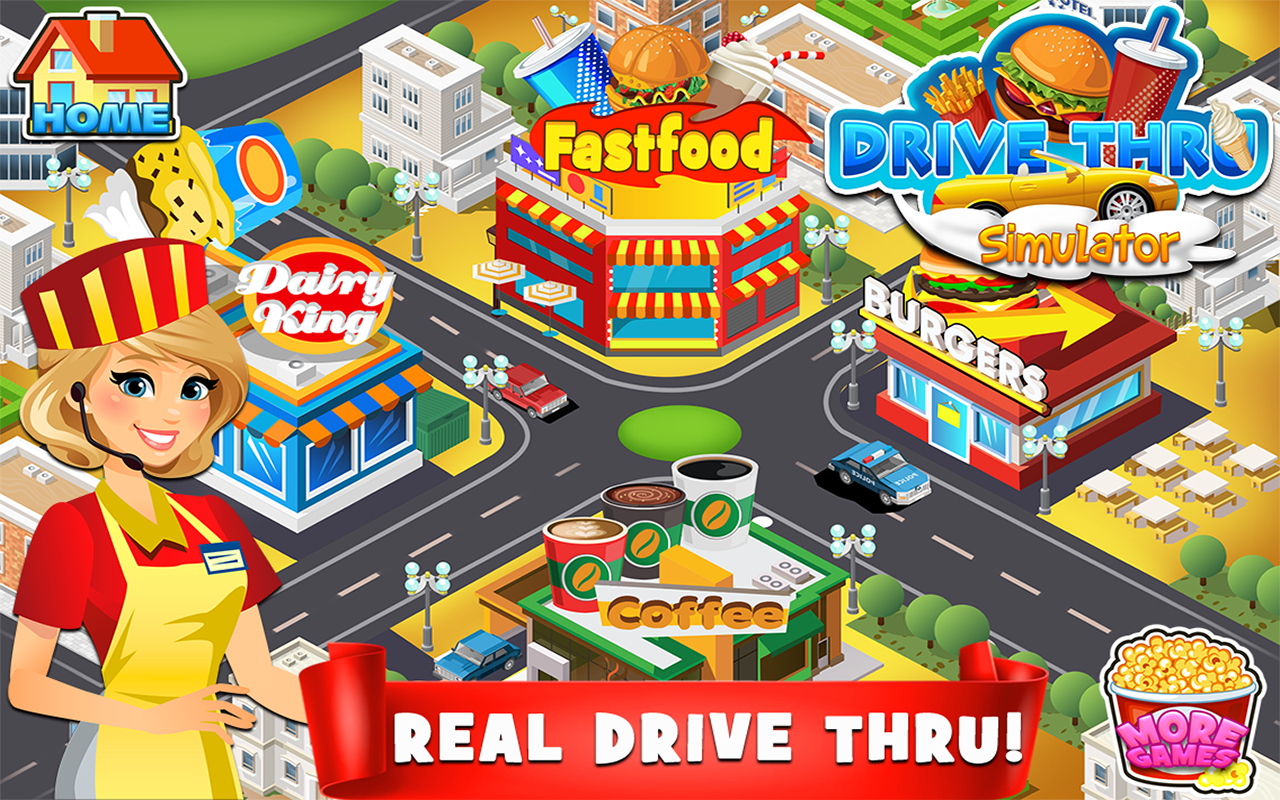 Drive Thru Simulator Kids Fast Food Games & Burgers & Ice Cream To Go
