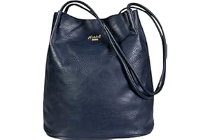 Mabel London - Borsa a tracolla da donna, in morbida pelle vegana, modello Hobo Bucket