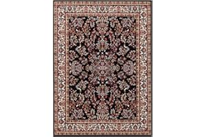 HANSE Home Alfombra de salón de Pelo Corto Orient - Zabul Aspecto Persa, Alfombra Oriental para Comedor, salón, Dormitorio, Negro, 160 x 220 cm