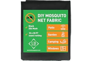 ‎UB-STORE Schwarzes Moskitonetz 3x9 Meter Netz | Insektennetz für Gartendecke, Terrasse, Outdoor & Fenster | Insektenschutznetz Feinmaschig | Gartennetz Mesh-Bildschirmnetz