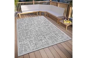 HANSE Home Telu Tapis d'intérieur et d'extérieur résistant aux intempéries – Motif Moderne, imperméable et Robuste - Tissu Plat pour Jardin, Balcon, terrasse, Salon - Beige Gris, 115 x 170 cm